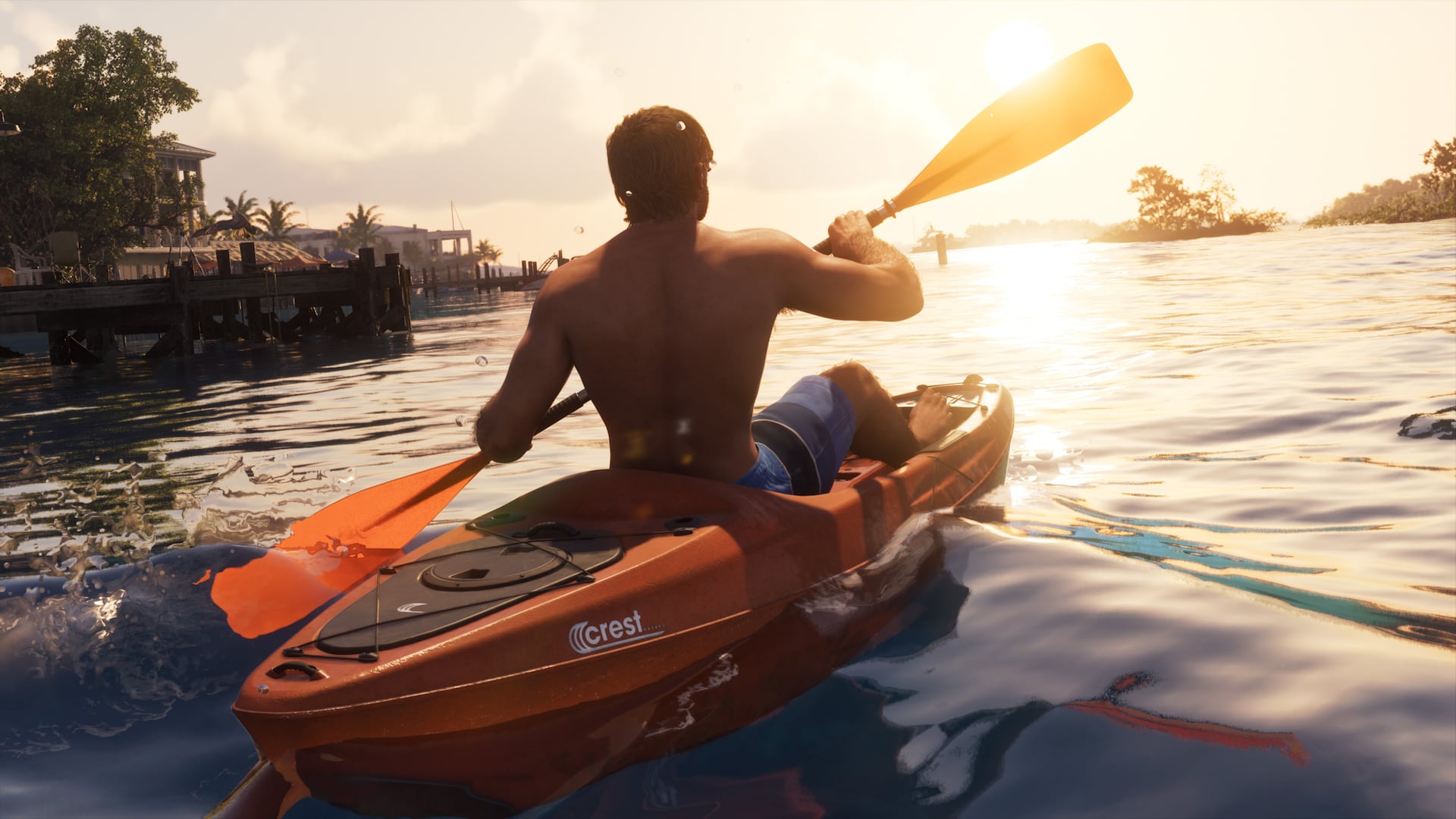 Crest Kayak sur l'eau, capture officielle Rockstar Games
