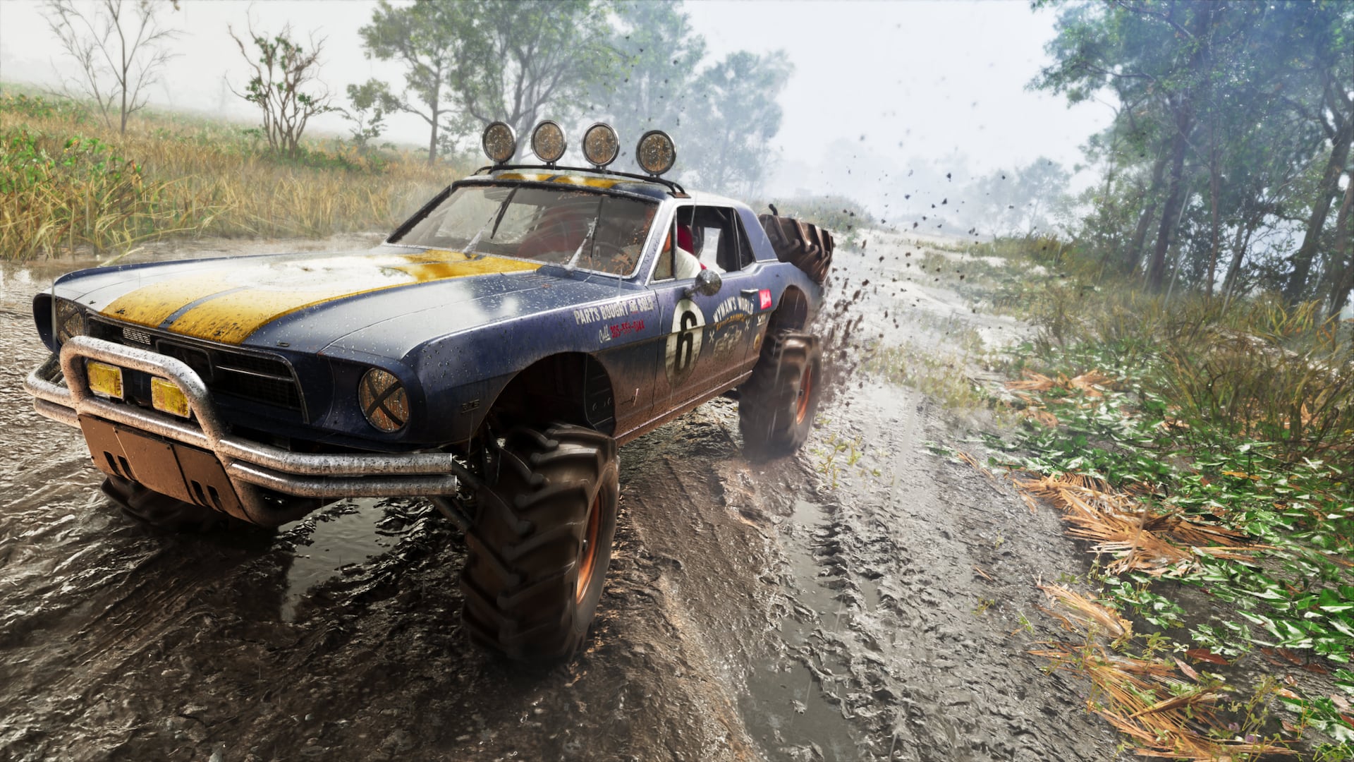 Vapid Dominator Buggy '67 dans la boue, capture officielle Rockstar Games