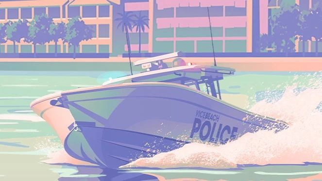 Bateau de police façon Contender 39ST dans GTA 6