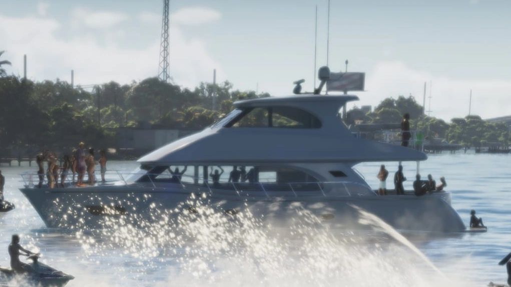 Yacht façon Horizon PC60 dans GTA 6